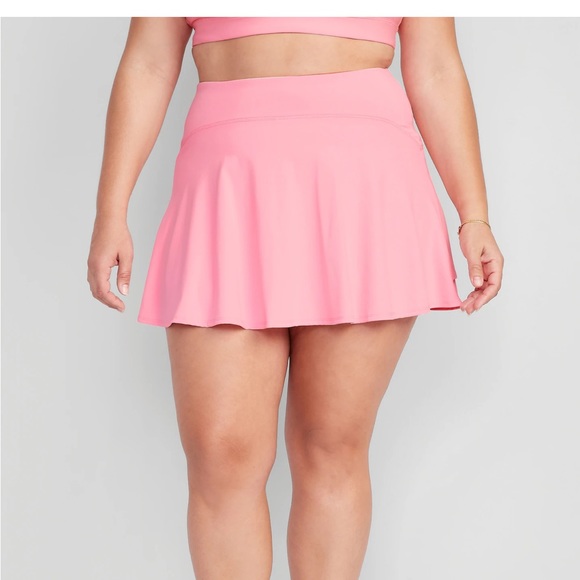 NWT OLD NAVY High-Waisted PowerSoft Mini Skort Color: Anemone Pink SIZE LARGE - Picture 3 of 12